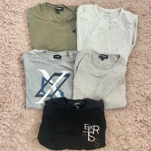 Express Men's Short Sleeve Tees - Black, Gray, Olive, White - Picture 1 of 6